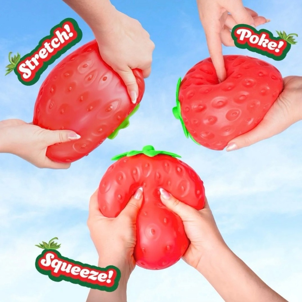 Sunny Days Jumbo Squeezy Strawberry Squishy Toy - Picture 8 of 8